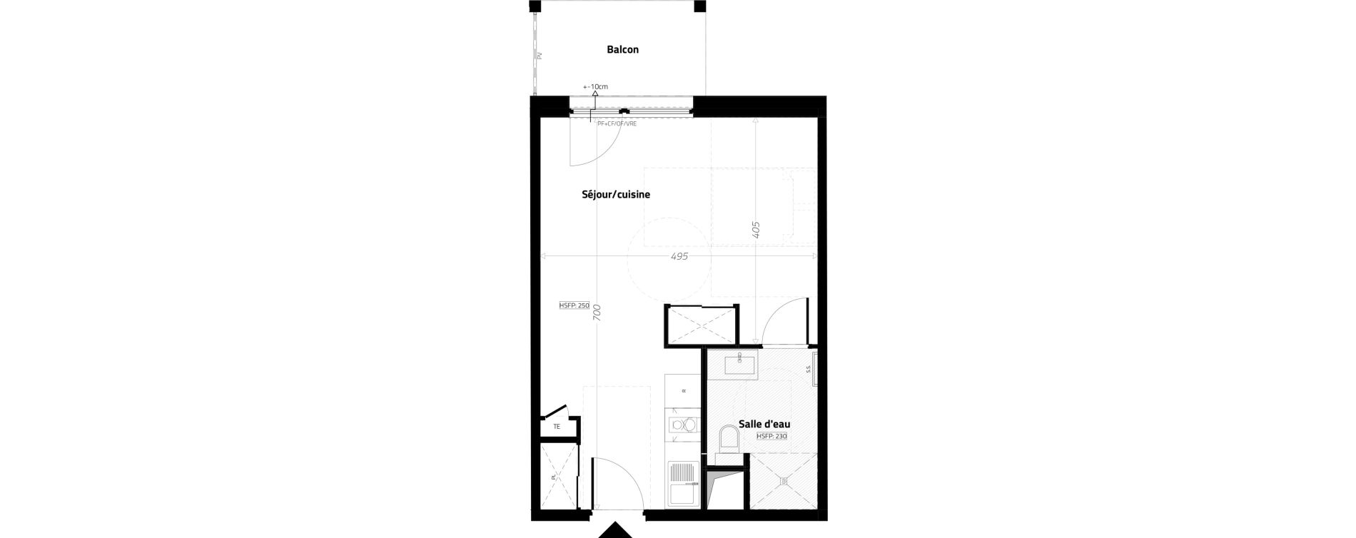 Studio meubl&eacute; de 33,00 m2 &agrave; L'&Eacute;trat Centre