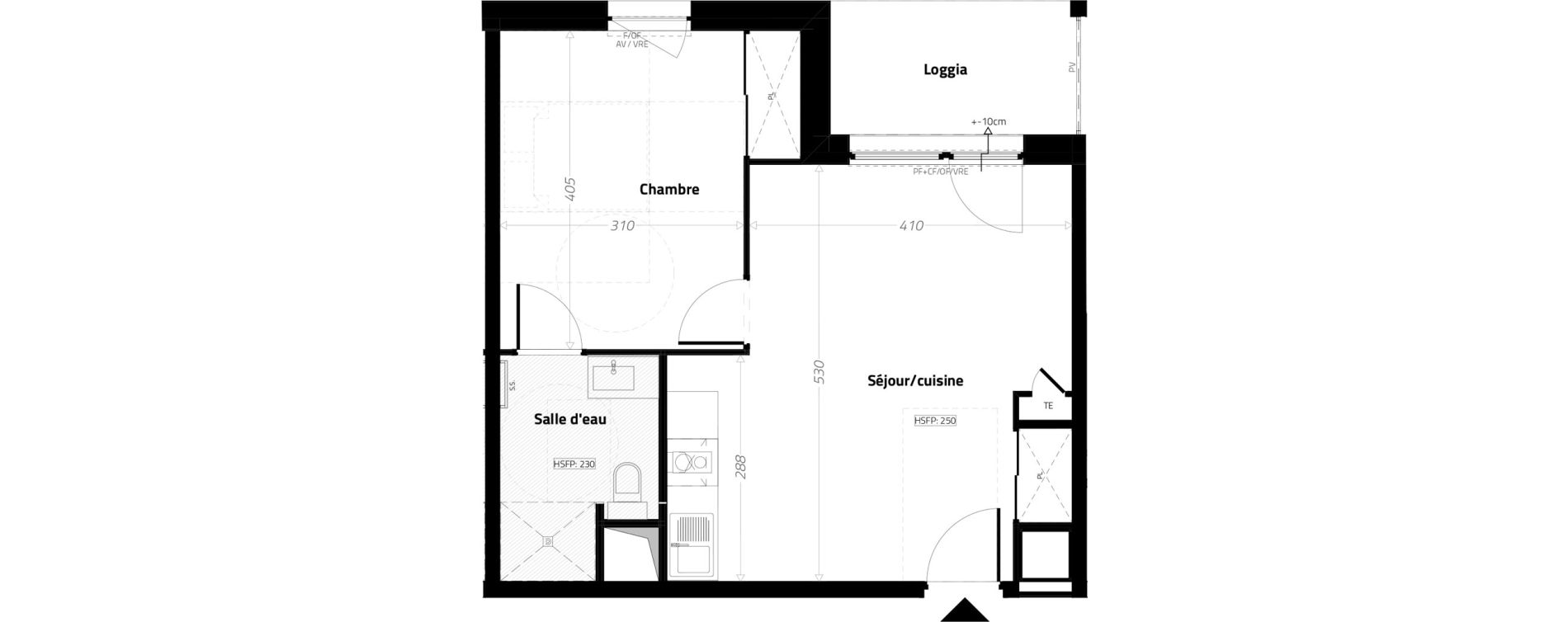 Appartement T2 meubl&eacute; de 42,60 m2 &agrave; L'&Eacute;trat Centre