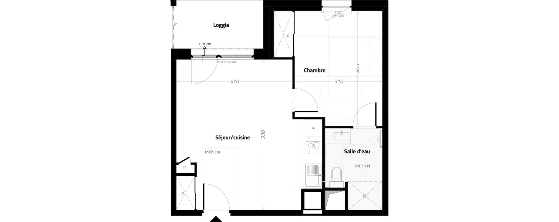 Appartement T2 meubl&eacute; de 42,60 m2 &agrave; L'&Eacute;trat Centre