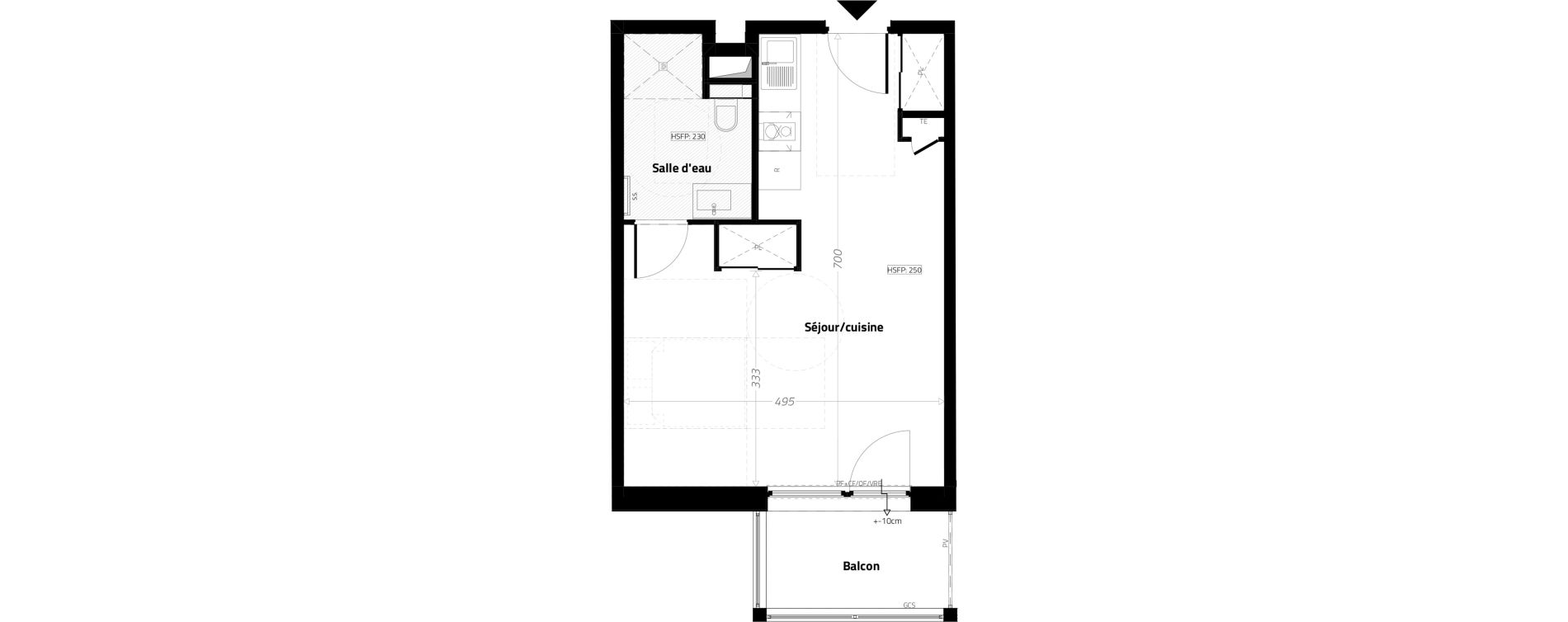 Studio meubl&eacute; de 33,00 m2 &agrave; L'&Eacute;trat Centre