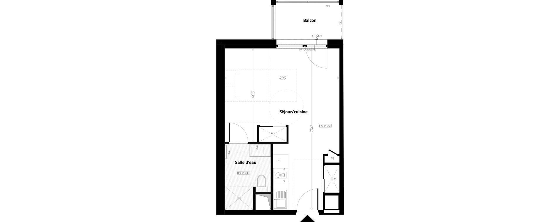 Studio meubl&eacute; de 32,40 m2 &agrave; L'&Eacute;trat Centre