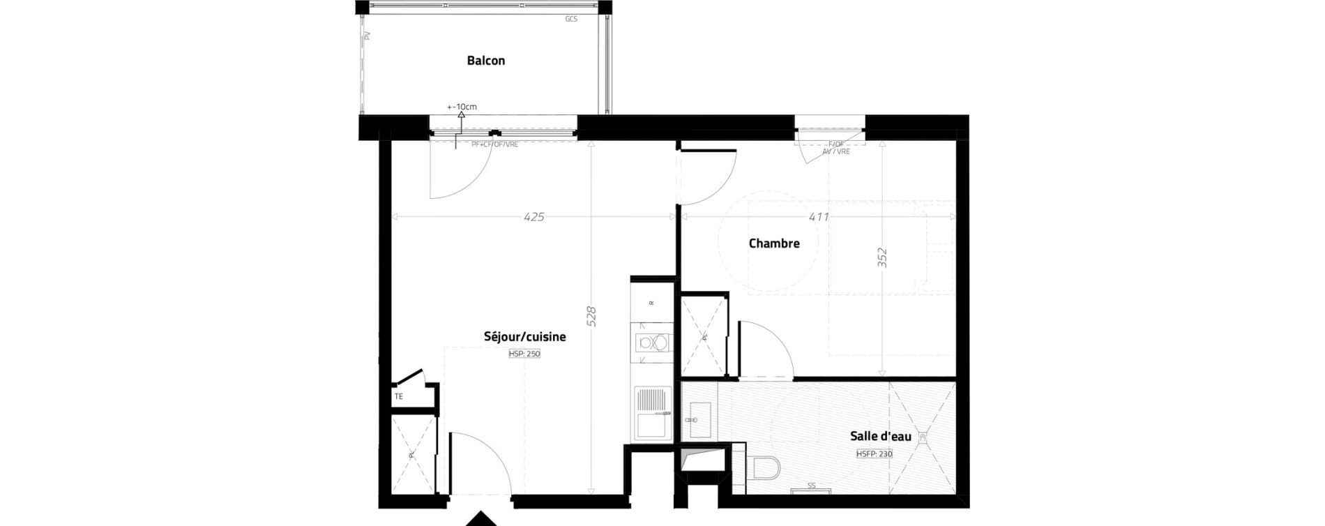 Appartement T2 meubl&eacute; de 41,90 m2 &agrave; L'&Eacute;trat Centre