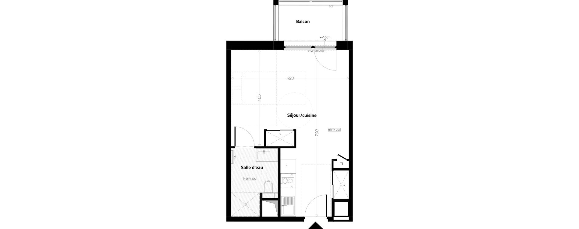 Studio meubl&eacute; de 32,30 m2 &agrave; L'&Eacute;trat Centre