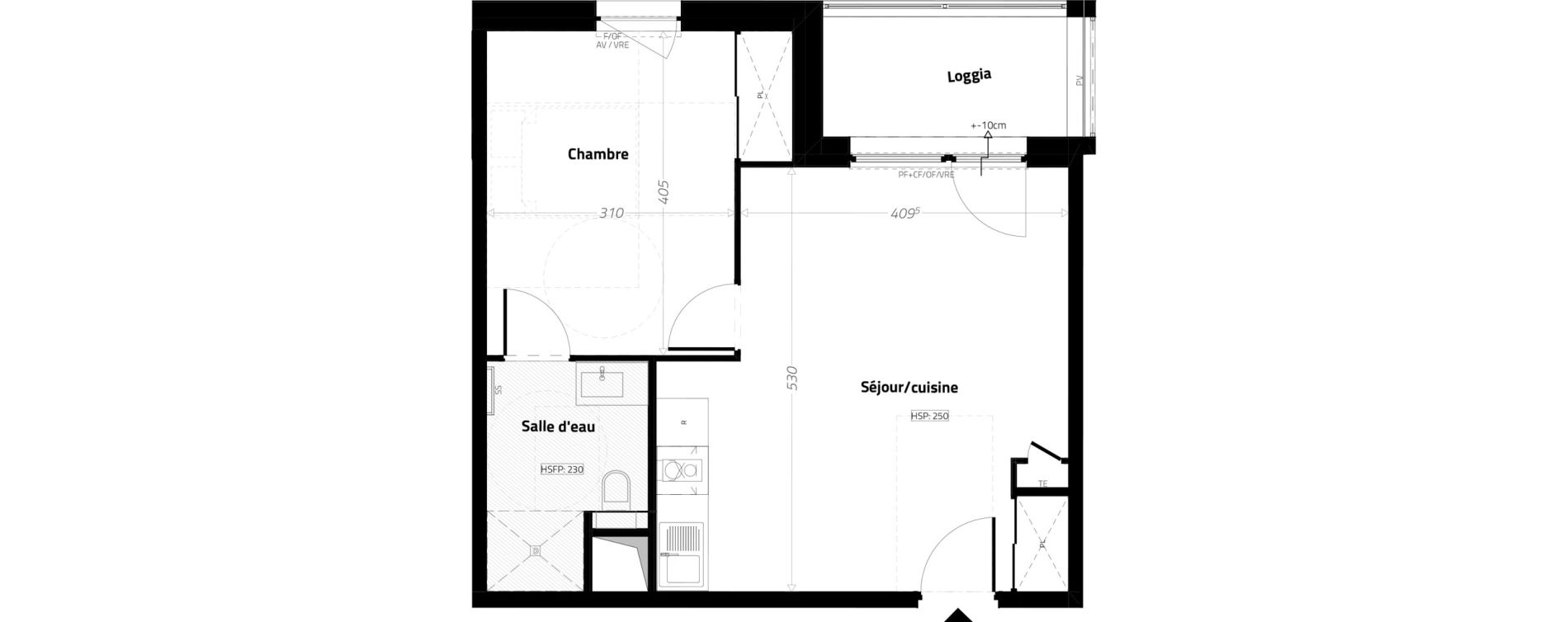 Appartement T2 meubl&eacute; de 43,00 m2 &agrave; L'&Eacute;trat Centre