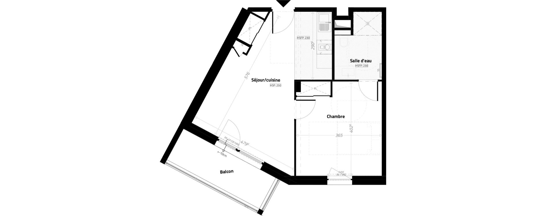 Appartement T2 meubl&eacute; de 43,60 m2 &agrave; L'&Eacute;trat Centre