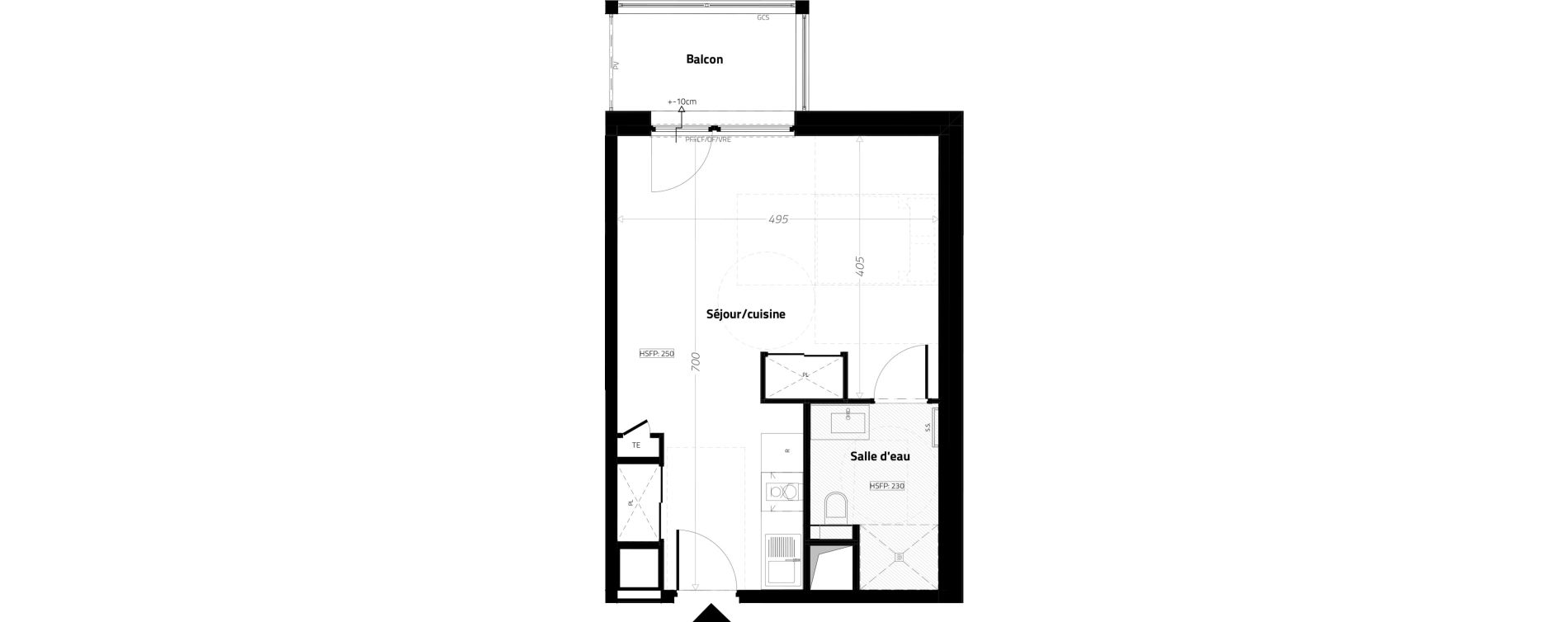 Studio meubl&eacute; de 32,40 m2 &agrave; L'&Eacute;trat Centre