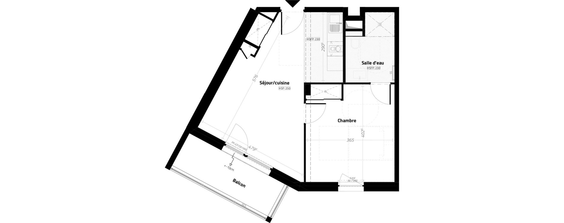 Appartement T2 meubl&eacute; de 43,60 m2 &agrave; L'&Eacute;trat Centre