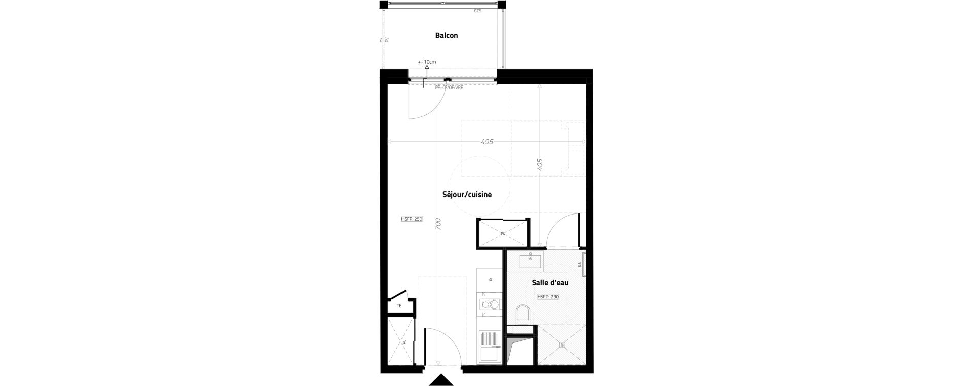 Studio meubl&eacute; de 33,00 m2 &agrave; L'&Eacute;trat Centre