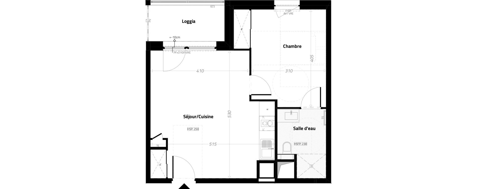 Appartement T2 meubl&eacute; de 42,50 m2 &agrave; L'&Eacute;trat Centre