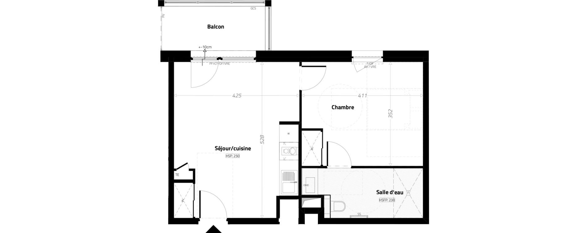 Appartement T2 meubl&eacute; de 42,00 m2 &agrave; L'&Eacute;trat Centre