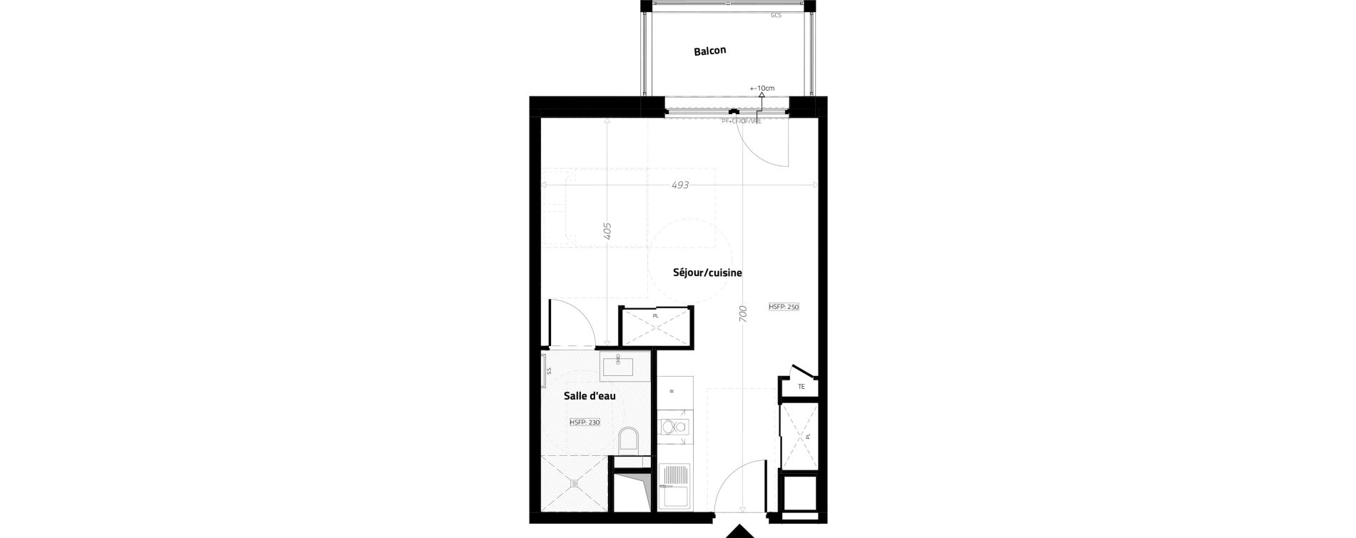 Studio meubl&eacute; de 32,20 m2 &agrave; L'&Eacute;trat Centre