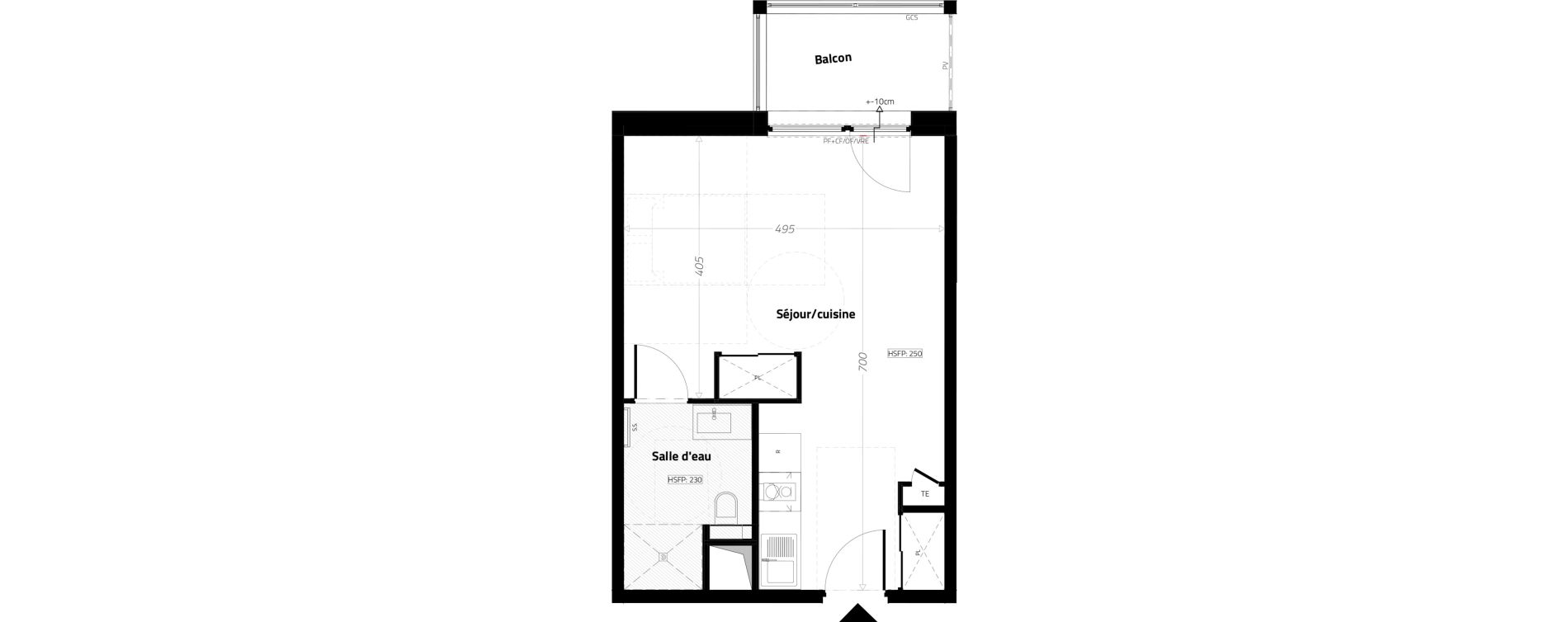 Studio meubl&eacute; de 33,00 m2 &agrave; L'&Eacute;trat Centre