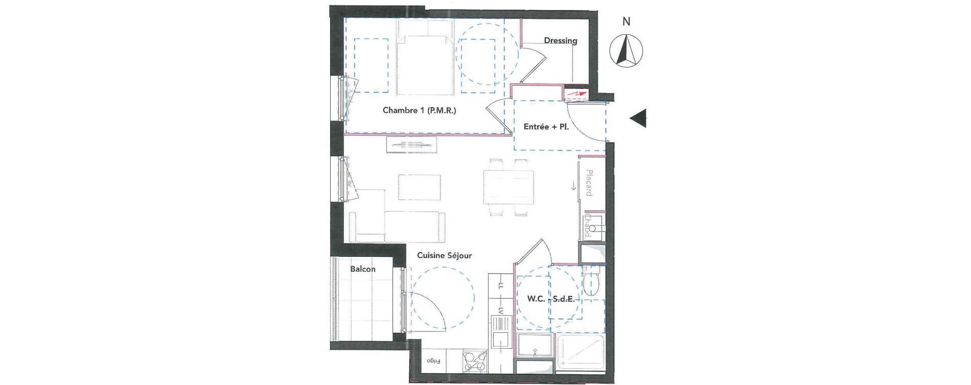 Appartement T2 de 46,53 m2 &agrave; Riorges Centre