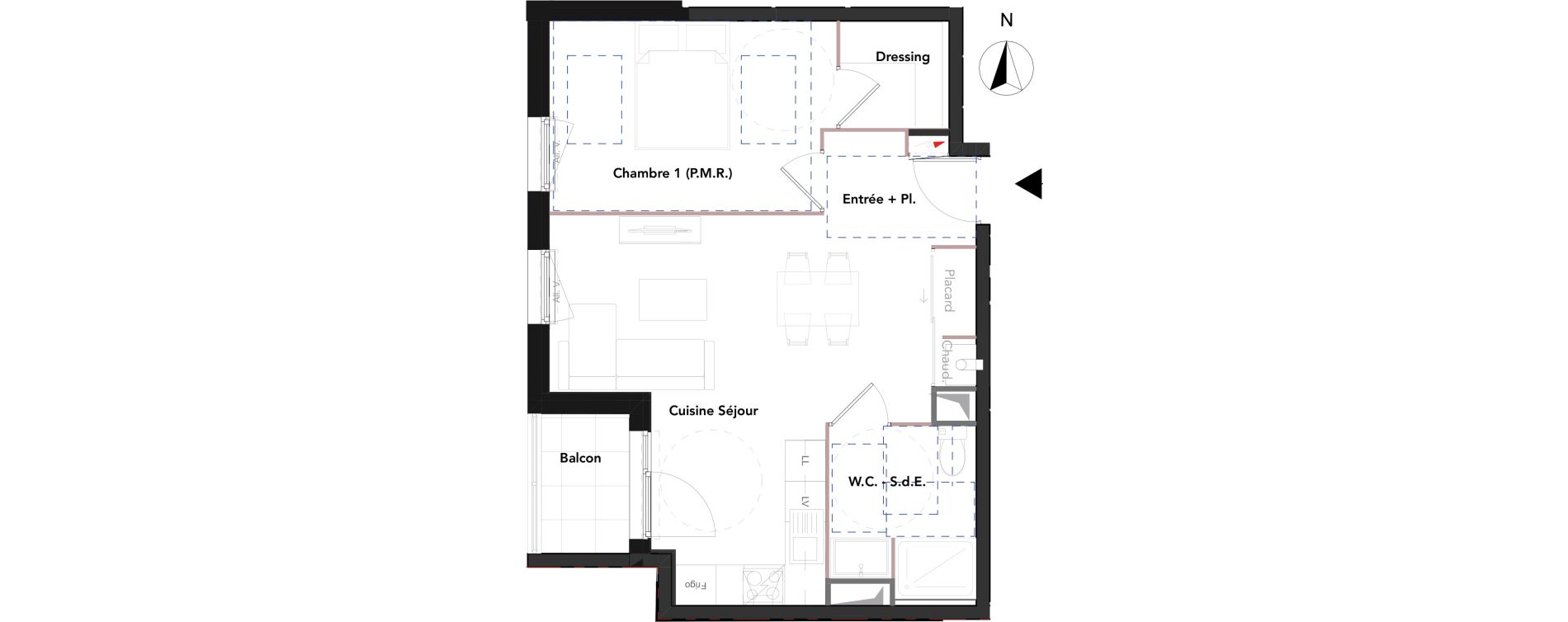 Appartement T2 de 46,53 m2 &agrave; Riorges Centre