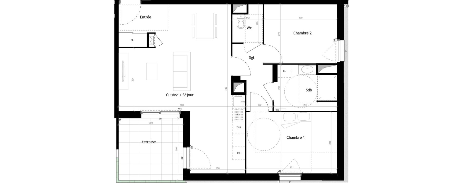 Appartement T3 de 67,60 m2 &agrave; Roanne Centre