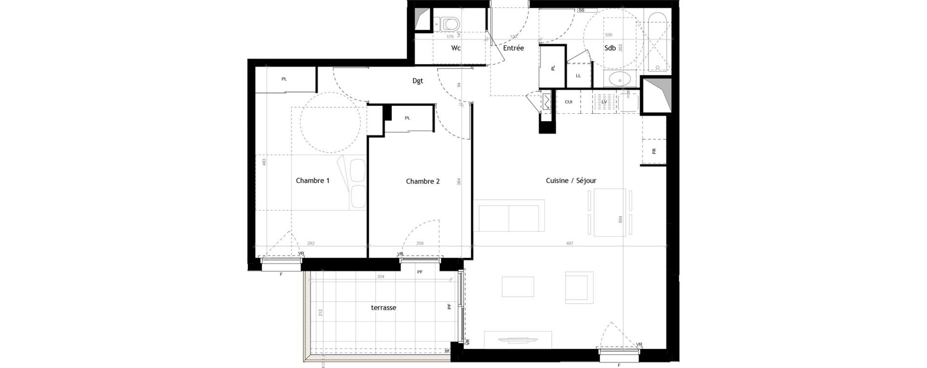 Appartement T3 de 69,00 m2 &agrave; Roanne Centre