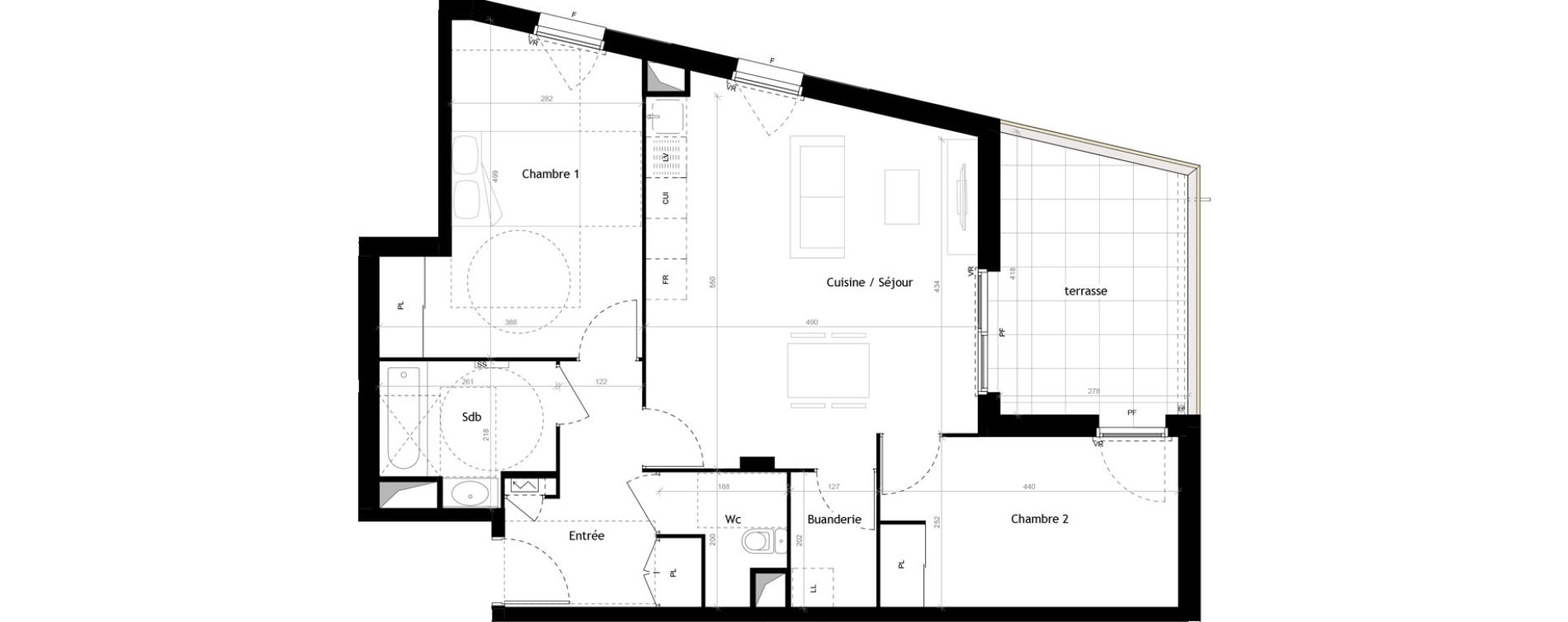 Appartement T3 de 68,50 m2 &agrave; Roanne Centre