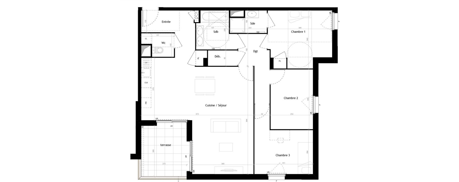 Appartement T4 de 91,20 m2 &agrave; Roanne Centre