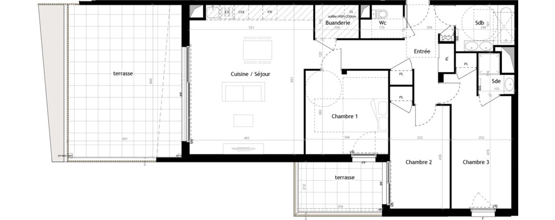 Appartement T4 de 93,40 m2 &agrave; Roanne Centre
