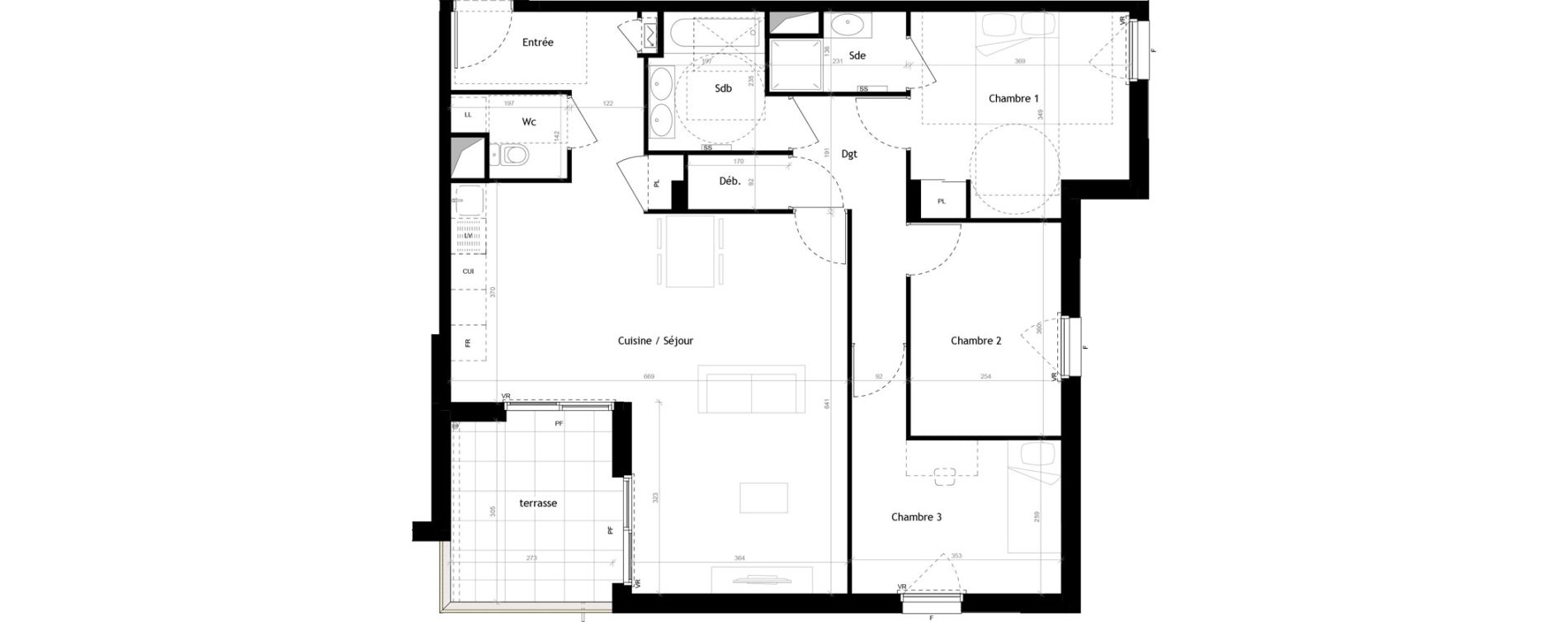 Appartement T4 de 90,50 m2 &agrave; Roanne Centre