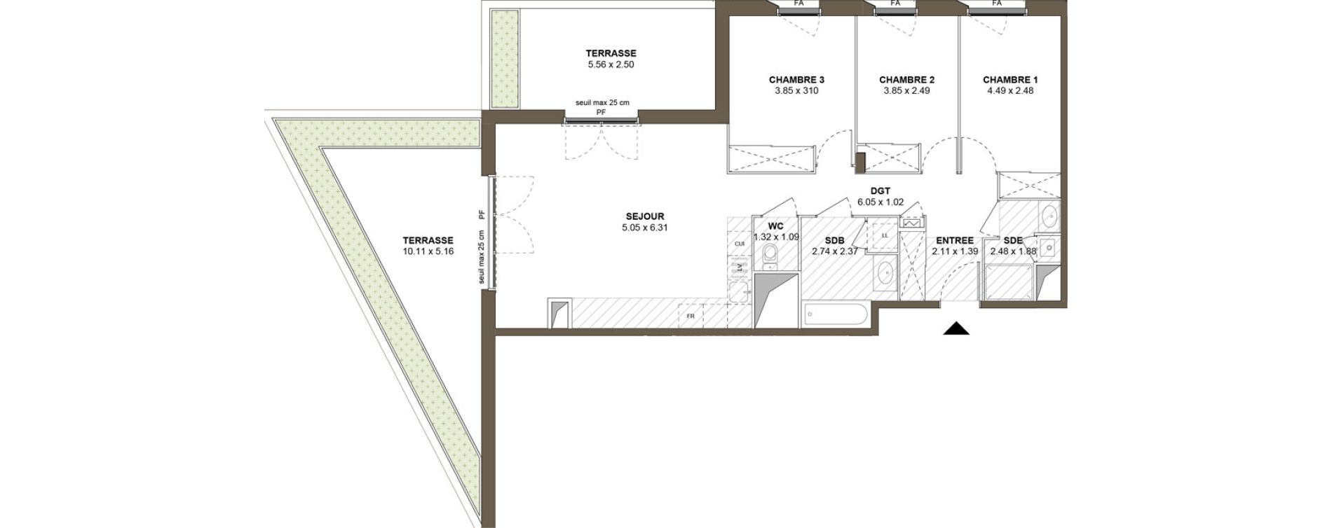 Appartement T4 de 84,23 m2 &agrave; Roanne Centre