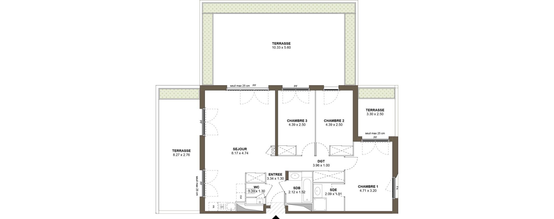 Appartement T4 de 88,83 m2 &agrave; Roanne Centre