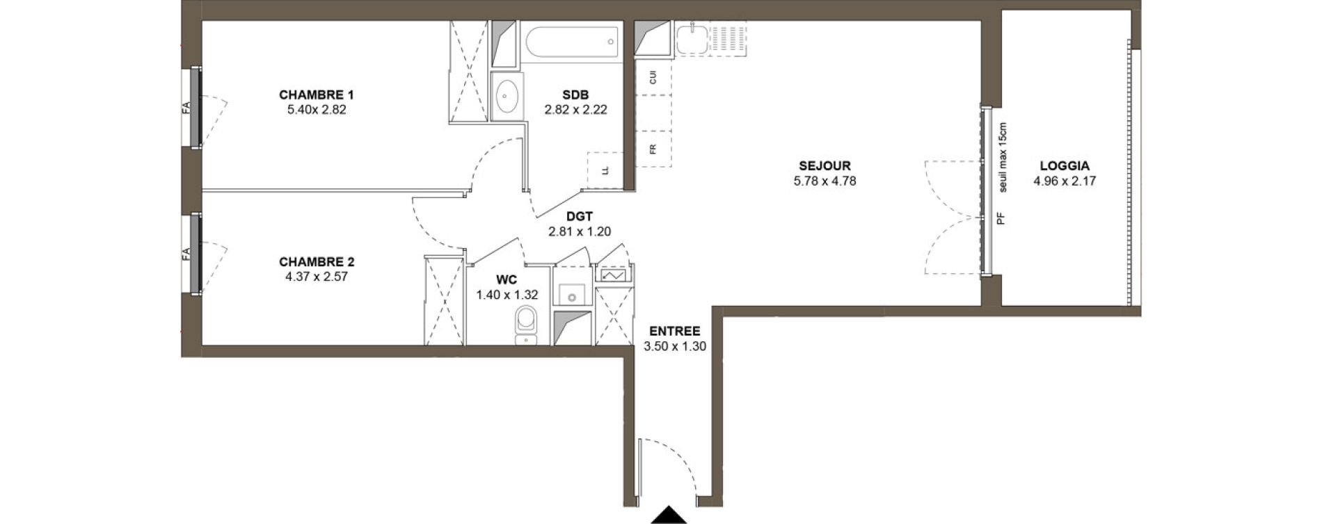 Appartement T3 de 68,22 m2 &agrave; Roanne Centre