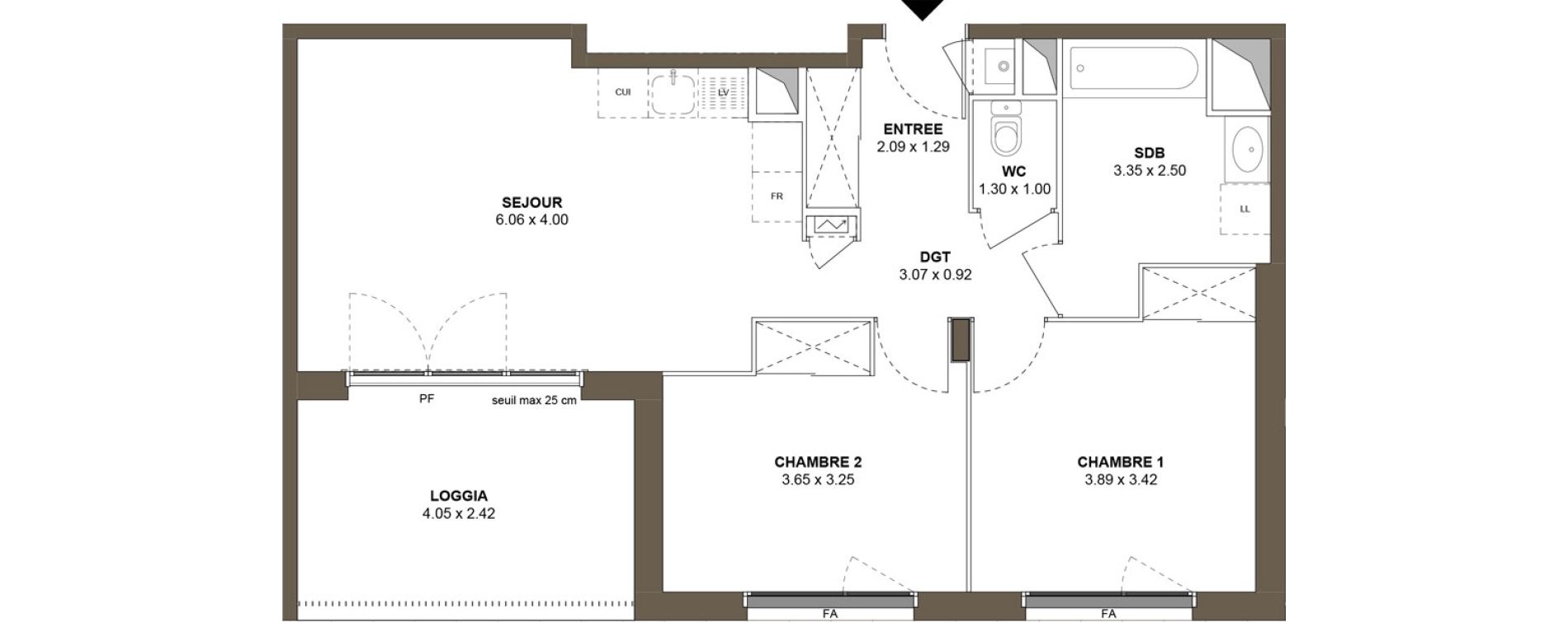 Appartement T3 de 61,23 m2 &agrave; Roanne Centre