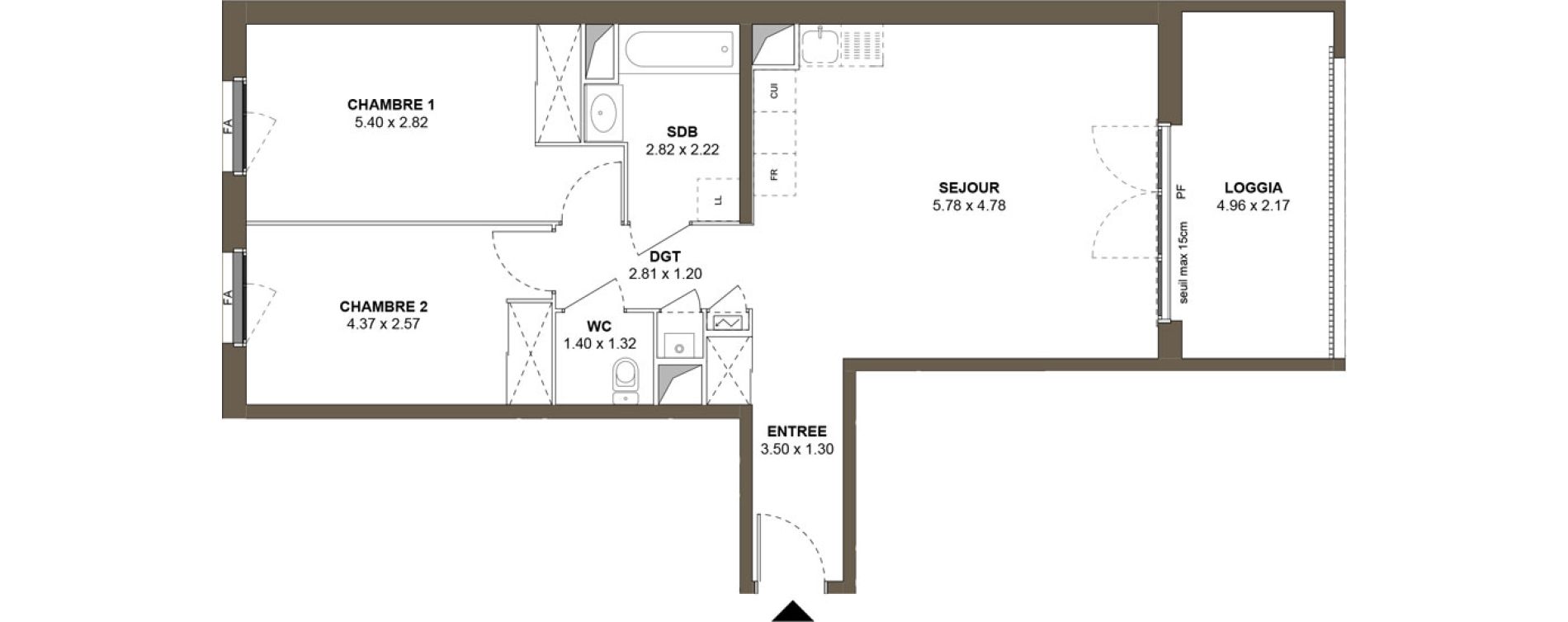 Appartement T3 de 68,22 m2 &agrave; Roanne Centre