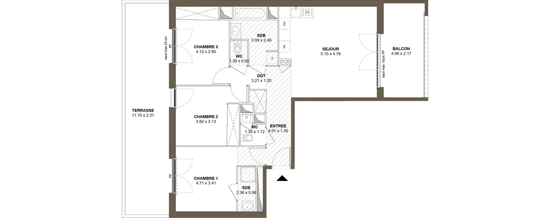 Appartement T4 de 78,58 m2 &agrave; Roanne Centre