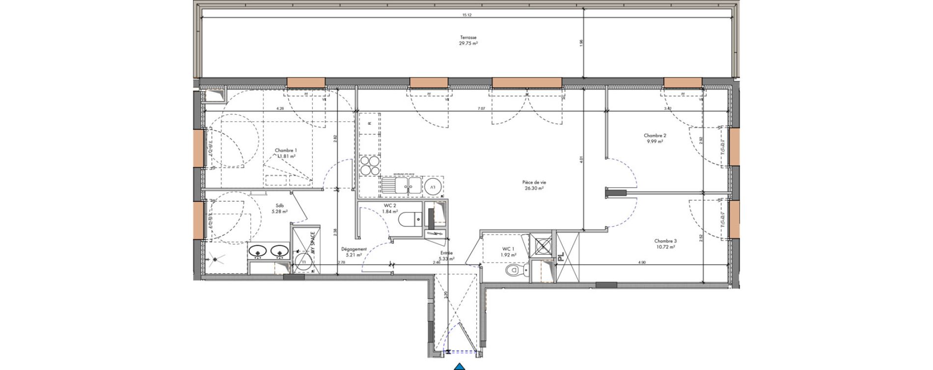 Appartement T4 de 78,39 m2 &agrave; Roanne Halage