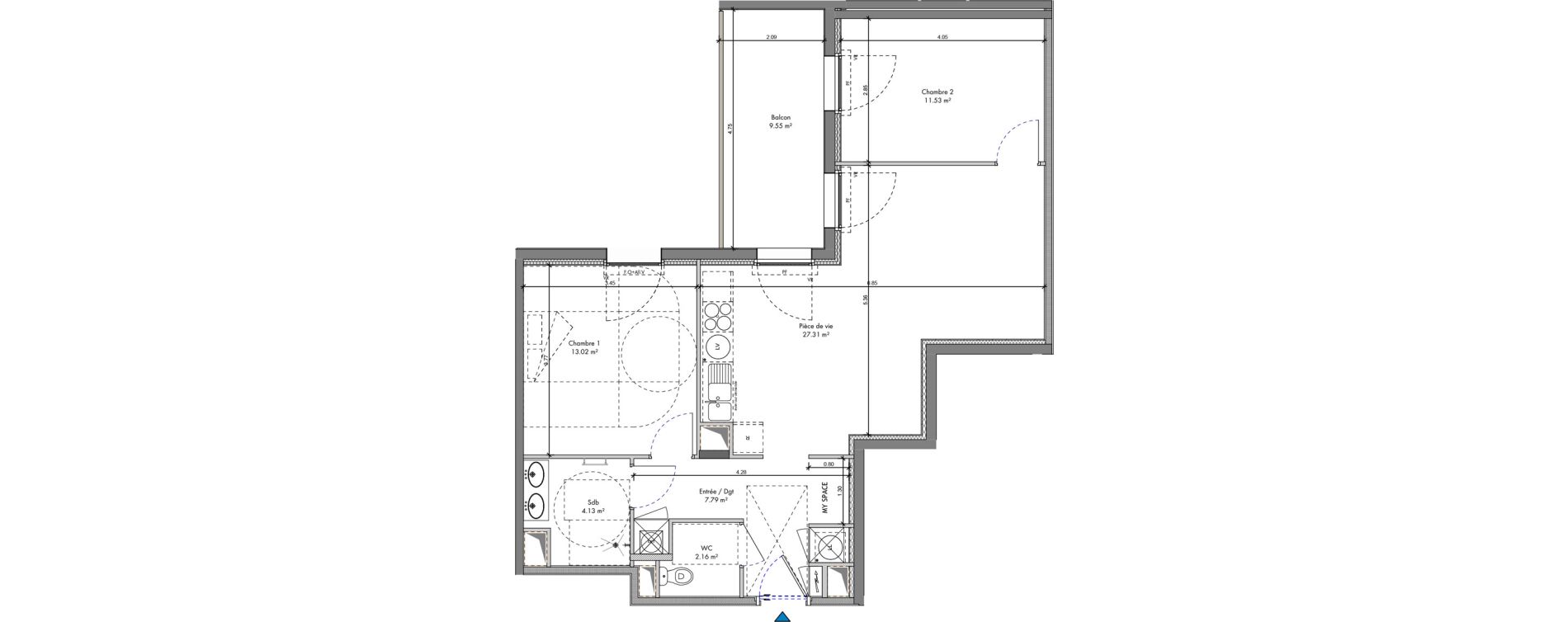 Appartement T3 de 65,93 m2 &agrave; Roanne Halage