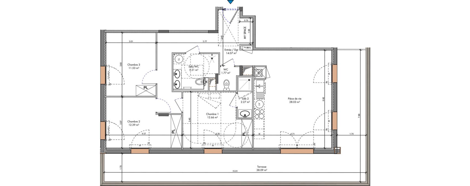 Appartement T4 de 87,92 m2 &agrave; Roanne Halage