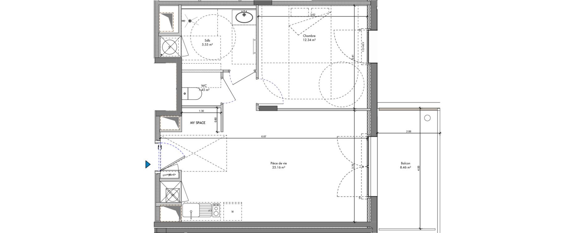 Appartement T2 de 44,49 m2 &agrave; Roanne Halage