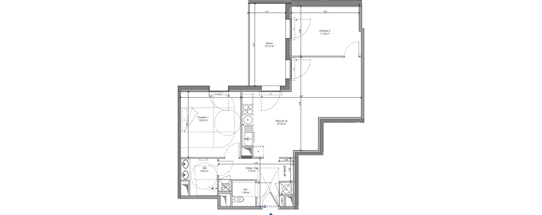 Appartement T3 de 65,34 m2 &agrave; Roanne Halage