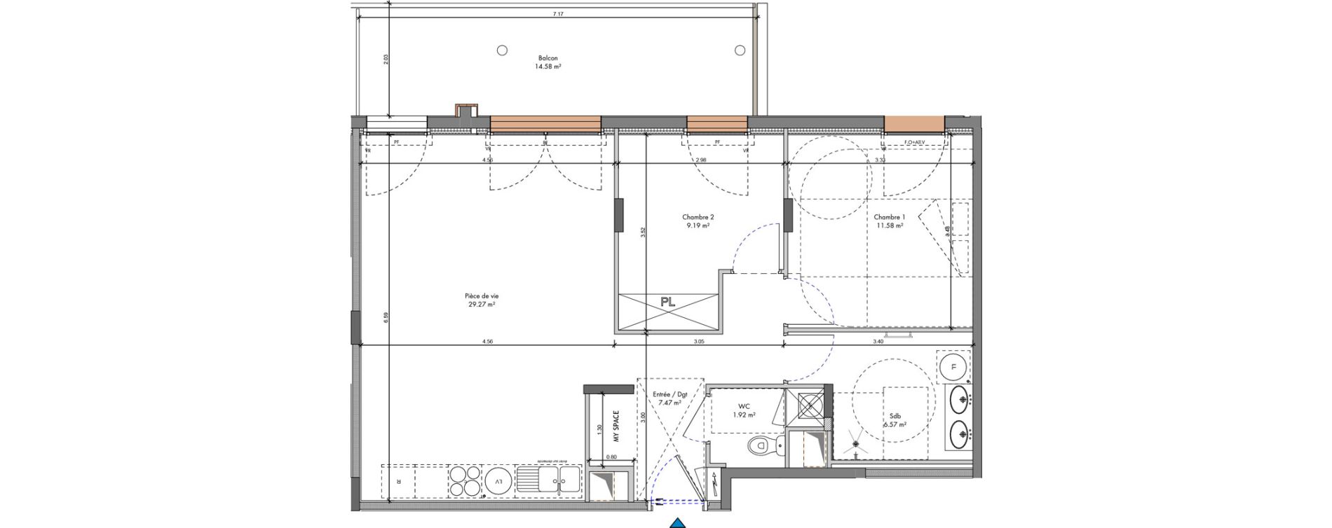 Appartement T3 de 66,01 m2 &agrave; Roanne Halage