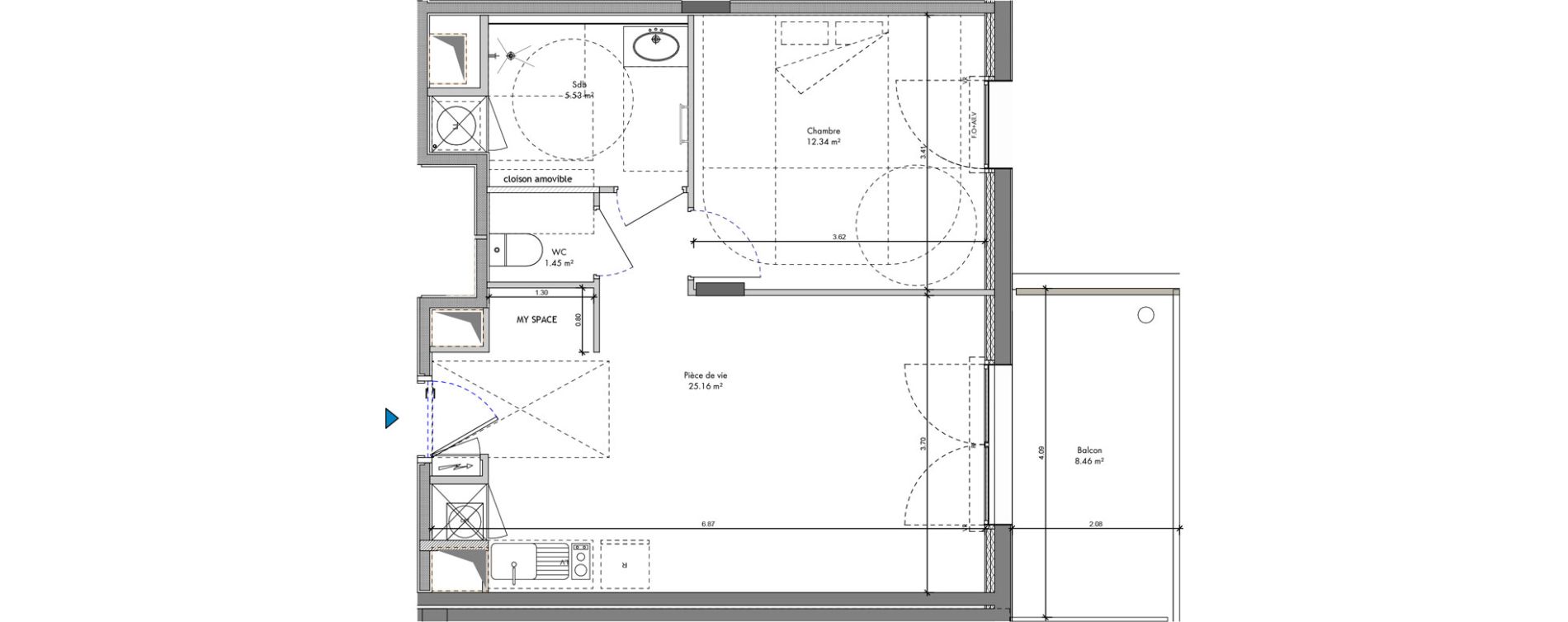 Appartement T2 de 44,48 m2 &agrave; Roanne Halage