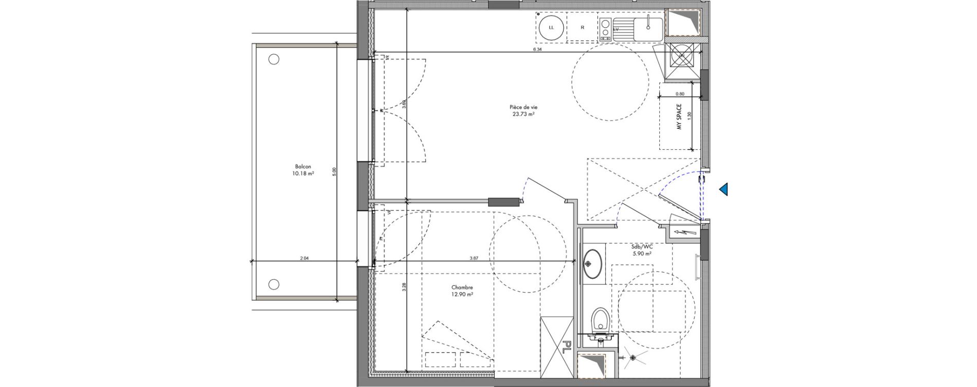 Appartement T2 de 42,53 m2 &agrave; Roanne Halage