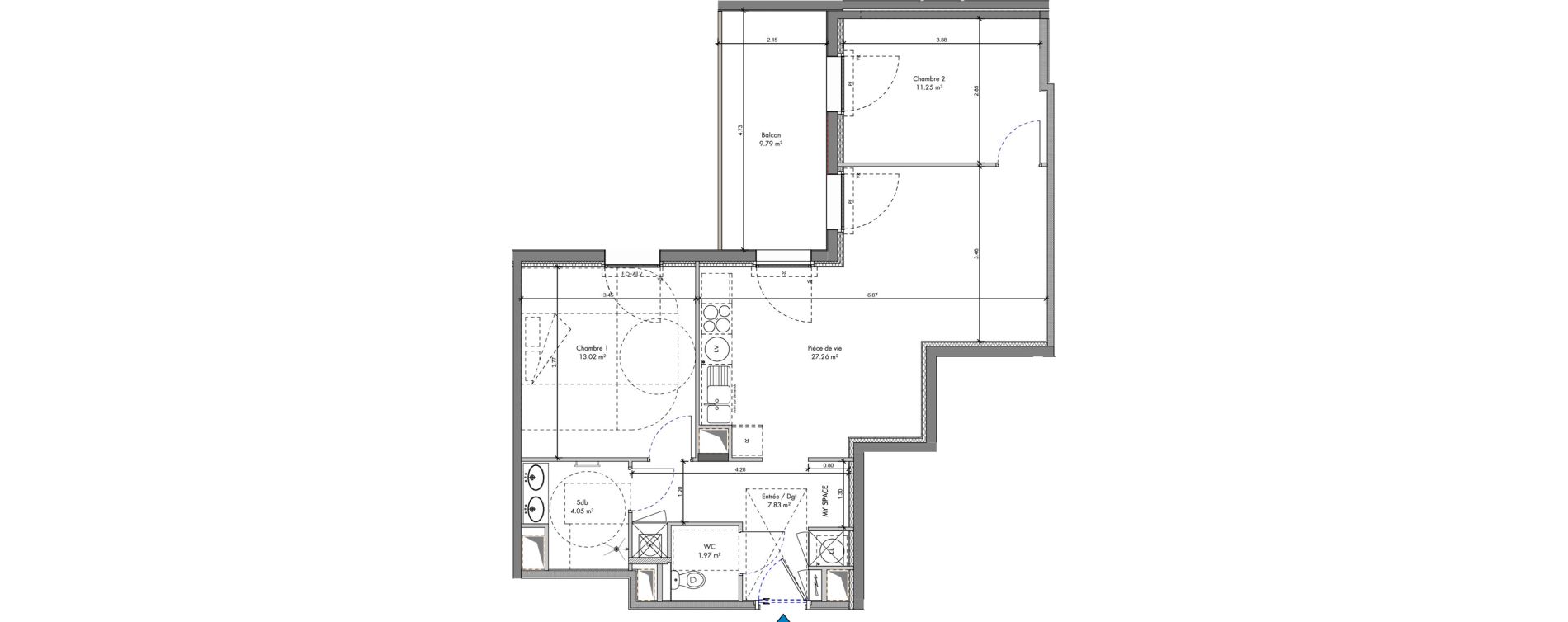 Appartement T3 de 65,37 m2 &agrave; Roanne Halage