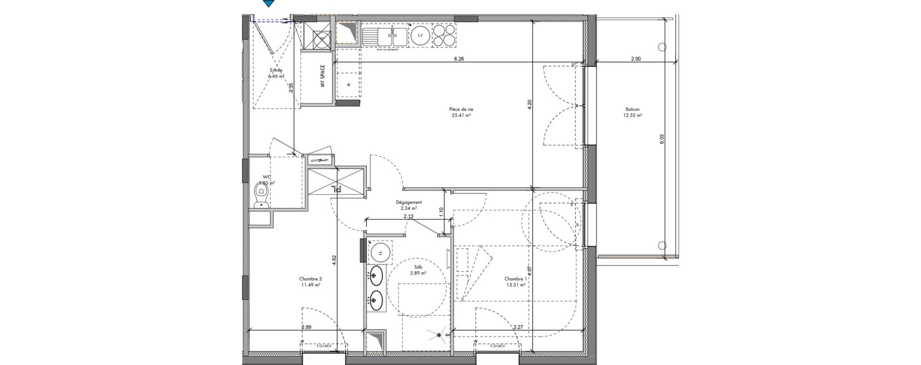 Appartement T3 de 64,90 m2 &agrave; Roanne Halage