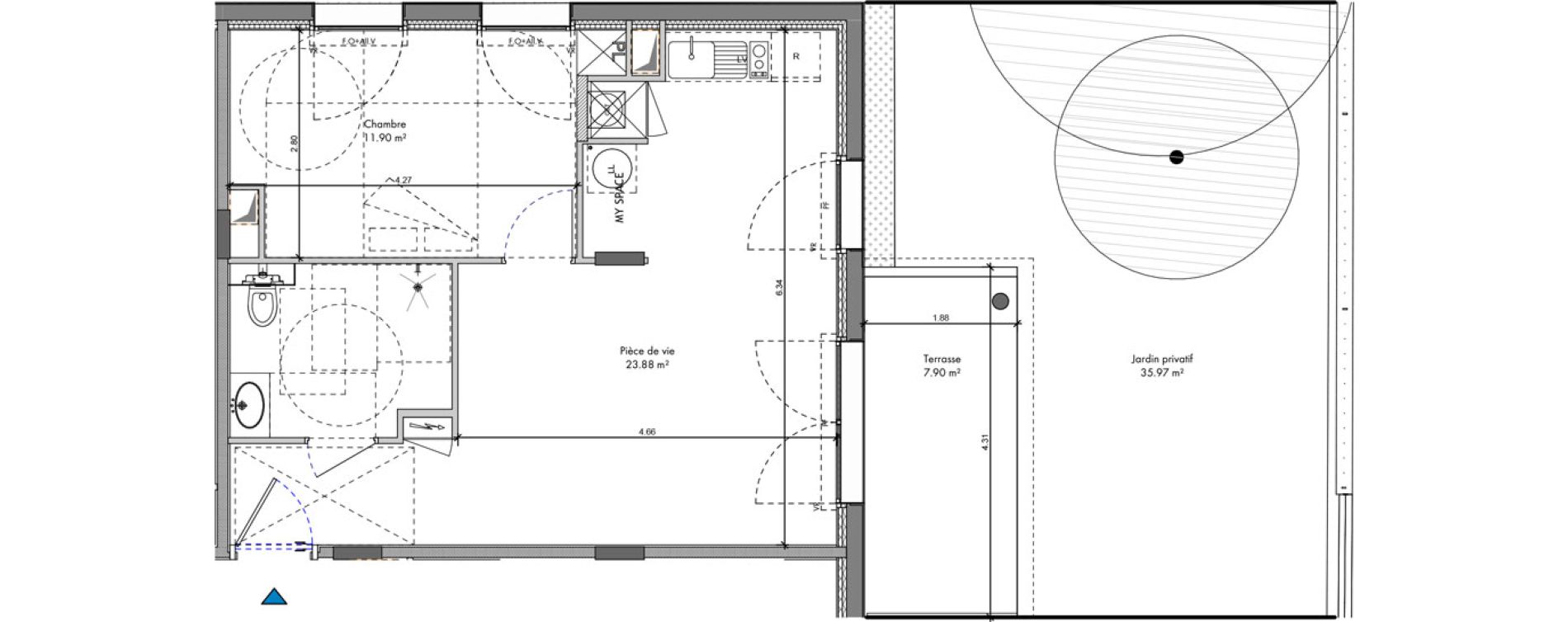 Appartement T2 de 44,62 m2 &agrave; Roanne Halage