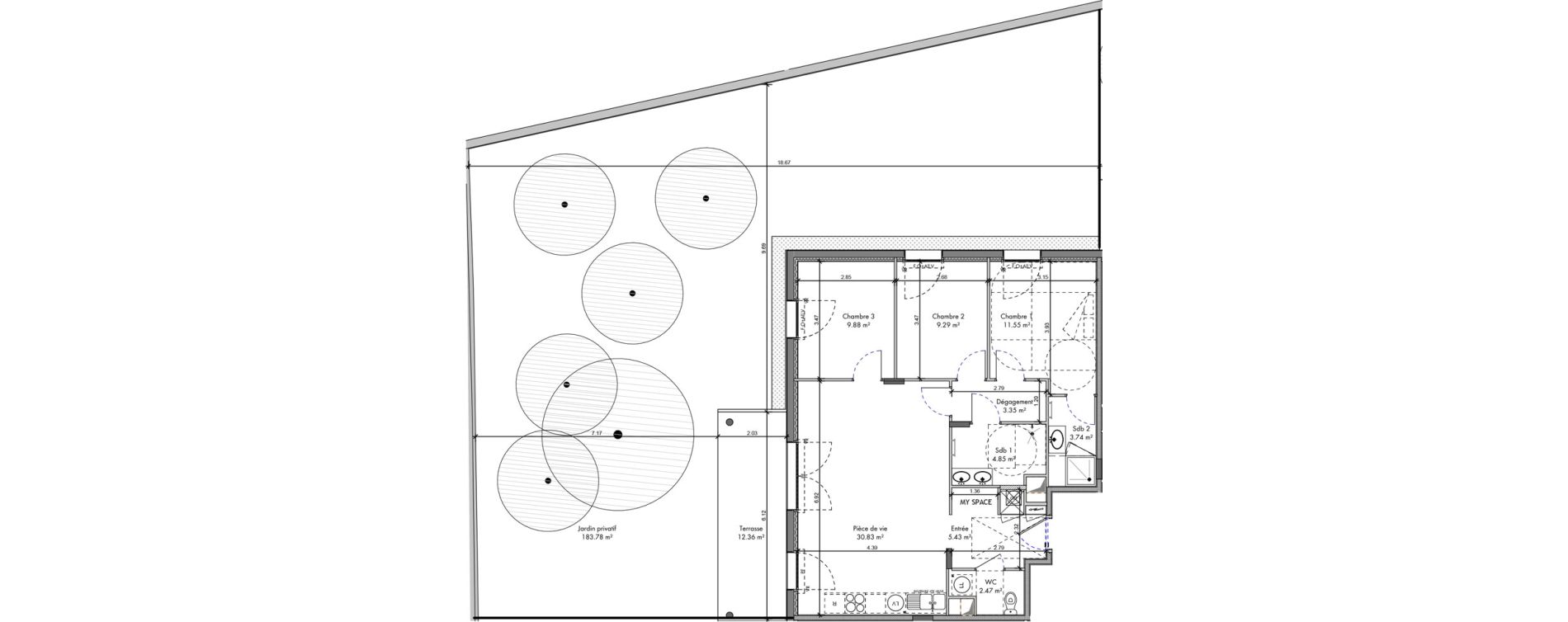 Appartement T4 de 81,39 m2 &agrave; Roanne Halage