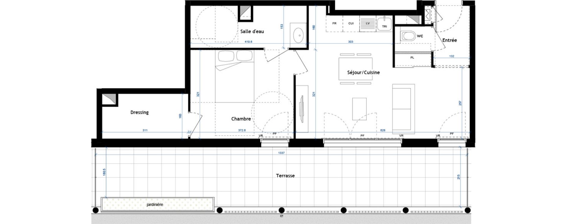 Appartement T2 meubl&eacute; de 50,21 m2 &agrave; Roanne Centre