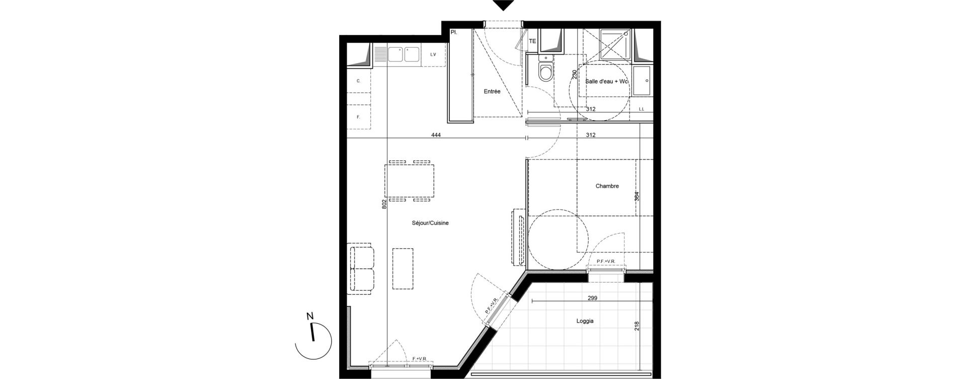 Appartement T2 de 51,01 m2 &agrave; Saint-&Eacute;tienne Le treyve - puits thibaud