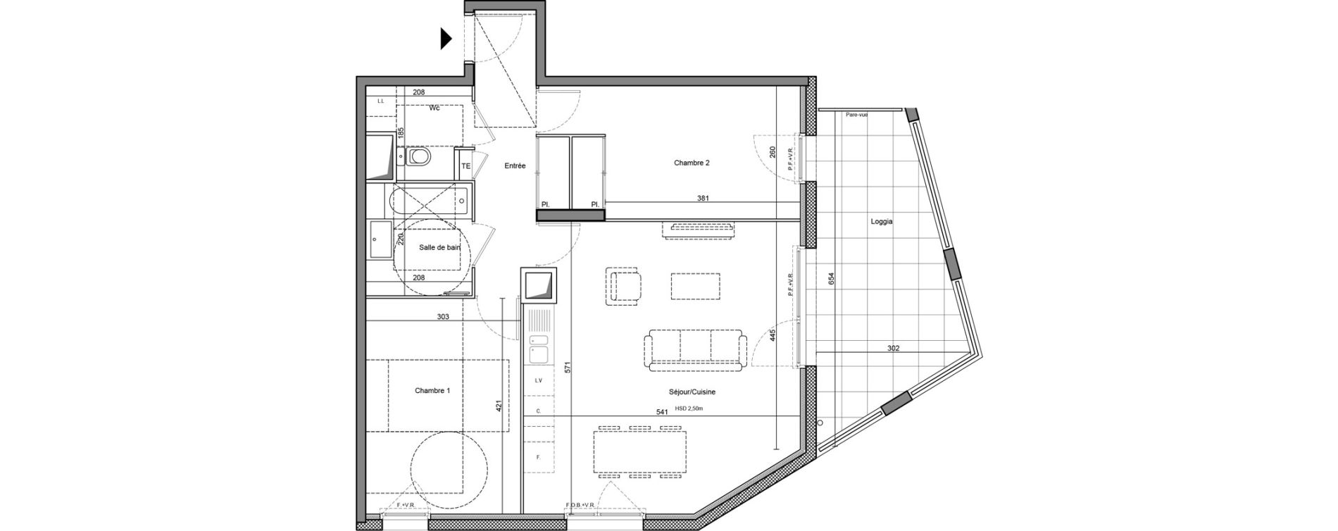 Appartement T3 de 68,75 m2 &agrave; Saint-&Eacute;tienne Le treyve - puits thibaud
