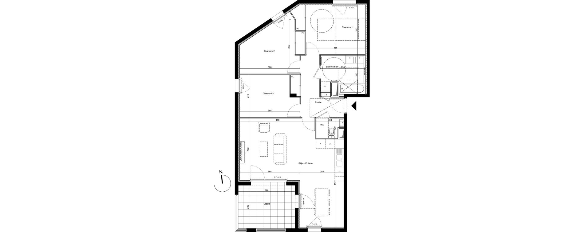 Appartement T4 de 85,04 m2 &agrave; Saint-&Eacute;tienne Le treyve - puits thibaud