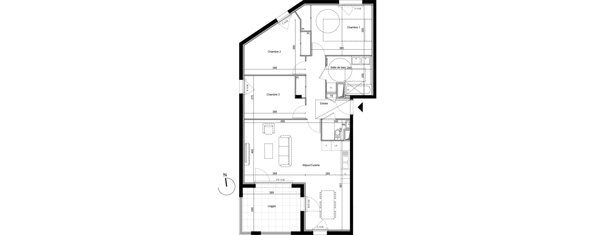 Appartement T4 de 85,04 m2 &agrave; Saint-&Eacute;tienne Le treyve - puits thibaud