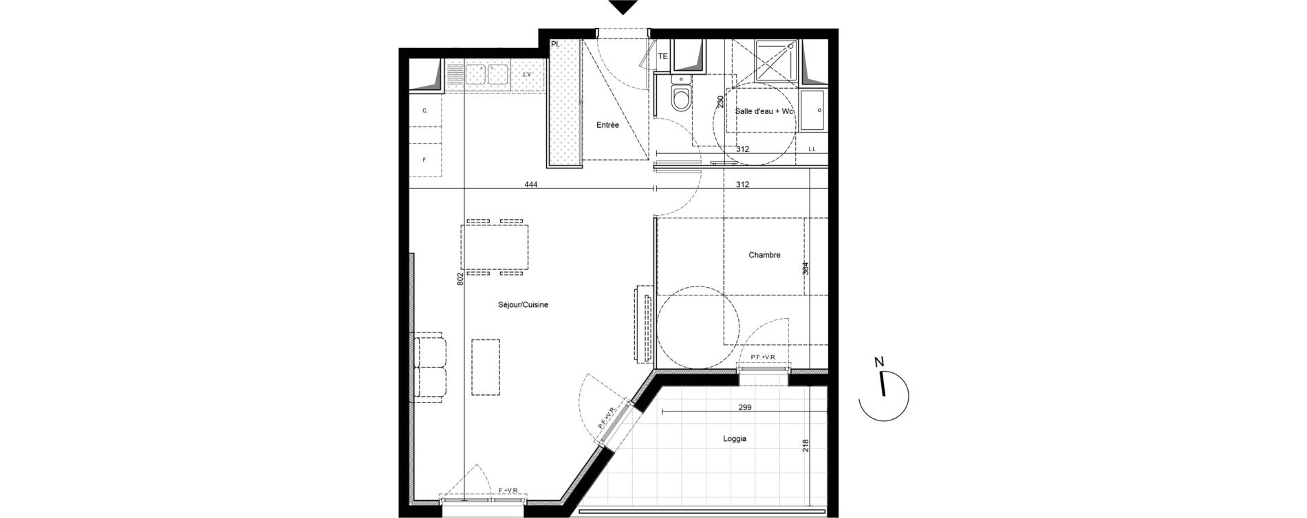 Appartement T2 de 50,71 m2 &agrave; Saint-&Eacute;tienne Le treyve - puits thibaud