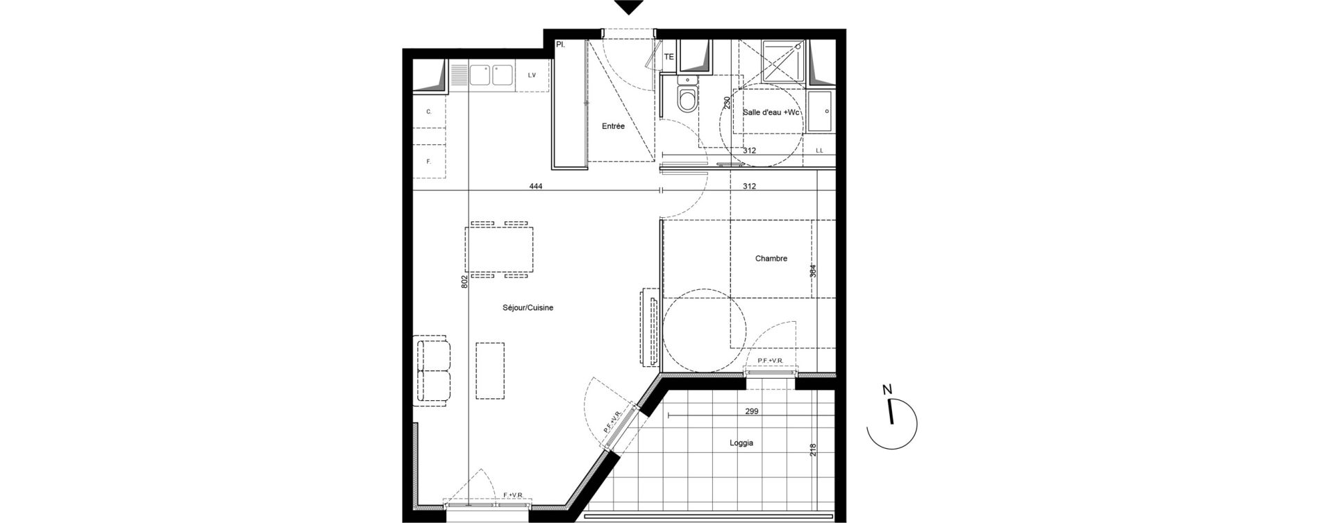 Appartement T2 de 51,01 m2 &agrave; Saint-&Eacute;tienne Le treyve - puits thibaud