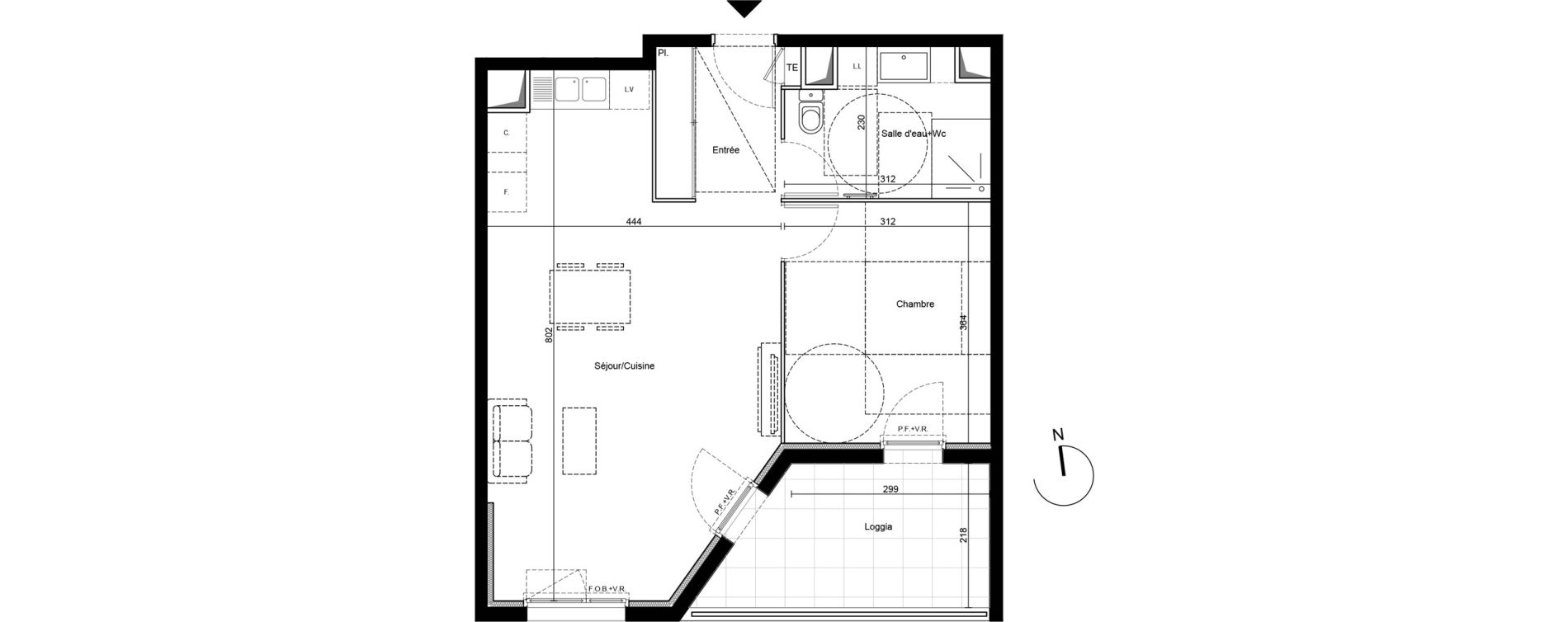 Appartement T2 de 51,26 m2 &agrave; Saint-&Eacute;tienne Le treyve - puits thibaud